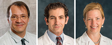 L TO R: SANDRO CINTI (Internal Medicine, Medical School), MICHAEL COLE, & MICHELLE DANIEL (Emergency Medicine, Medical School)
