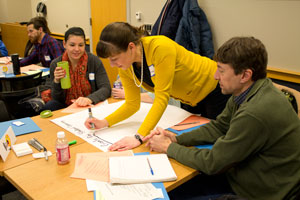 Workshop participants discussing activity