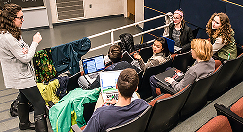 Students working in class